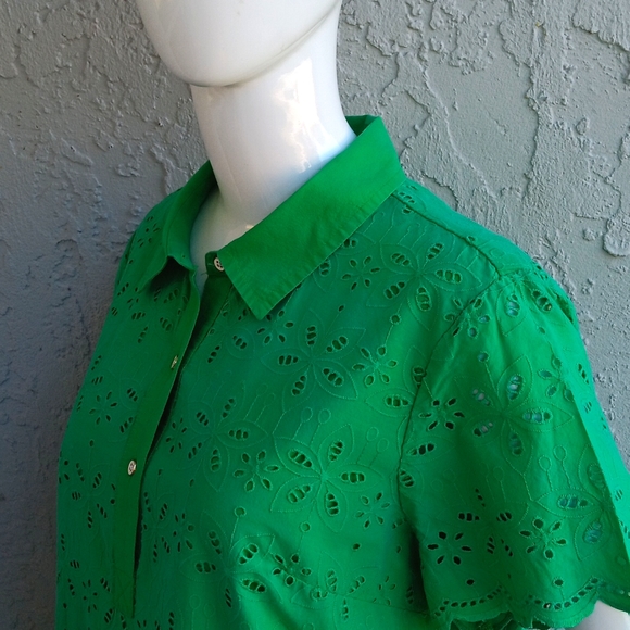 CROWN & IVORY LADIES PURE COTTON GREEN FLORAL DRESS (MIDI) - Picture 3 of 17